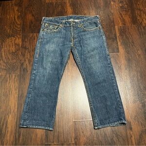 True Religion Ricky Big T Blue Straight Fit Denim Jeans size 36 Vintage Y2K